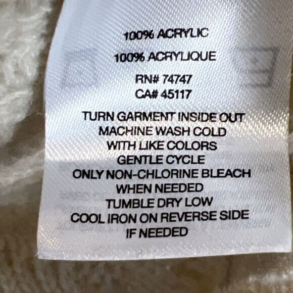 Natural Reflections V-Neck Sweater Oatmeal Cable Knit Fisherman’s Preppy Size XL - Picture 13 of 16